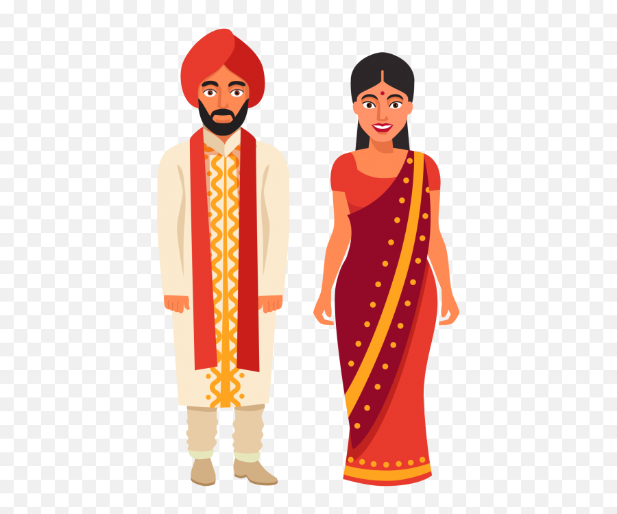 Indian Wedding Couple Png - Transparent Indian People Cartoon,Married  Couple Png - free transparent png images 