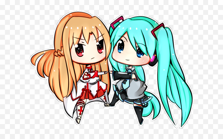 Chibi Kawaii And Sword Art Online Anime 1174306 - Asuna Miku Png,Asuna Icon