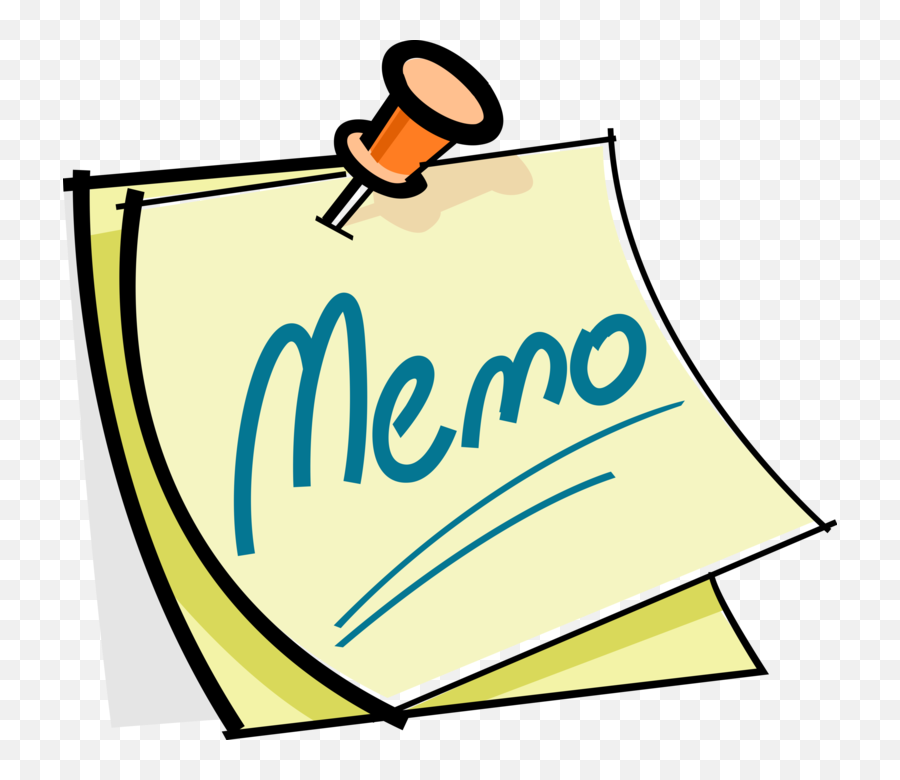 Pushpin Holding A Memo Royalty Free Vector Clip Art - Memos Clip Art Png,Push Pin Transparent Background