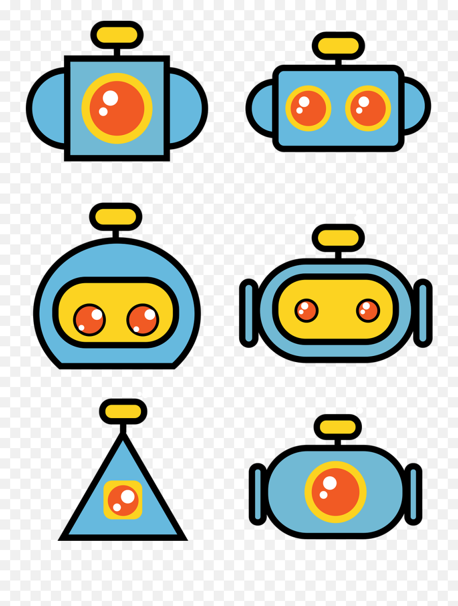Icons Robots Heads Blue Yellow - Free Image From Needpixcom Png,Robots Icon