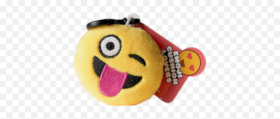 Emoji Keyring - Tongue Wink Stuffed Toy Png,Tongue Emoji Transparent
