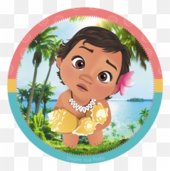 Cake Stickers Sugar Sheets Edible - Baby Moana Clipart Png