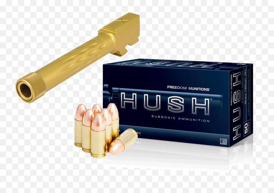 Shhh Bundle - Faxon Glock Barrel And 100rds Hush 9mm Bullet Bullet Png,Glock Png