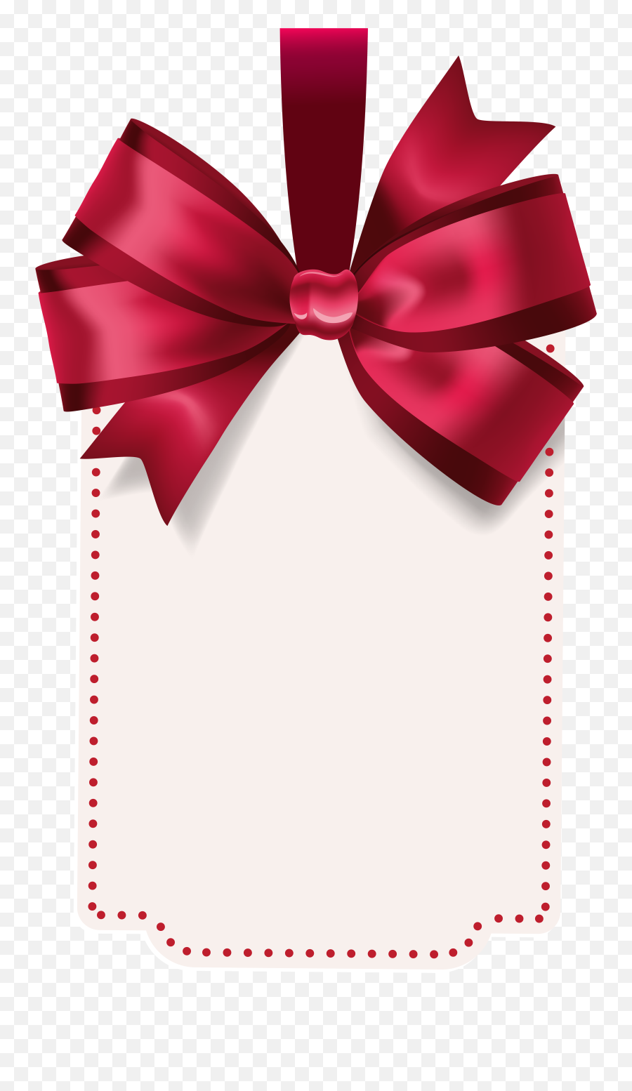 Label With Red Bow Template Png Clip Art Image Gallery - Christmas Gift Tag Png,Transparent Template.png