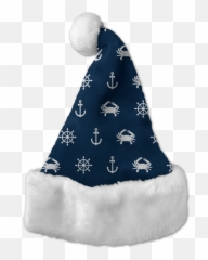 Nautical Crab And Anchor Blue Santa Hat - Christmas Transparent png