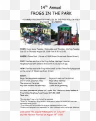 Frog In The Park Flyer 2019 Hollow Community - Leisure png