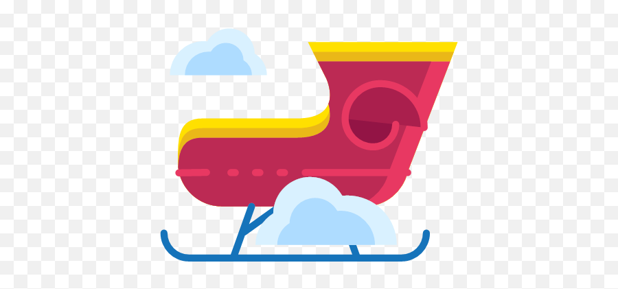 Fly Santa Sleigh Transportation Icon - Flat Christmas Icons Png,Santa Sleigh Png