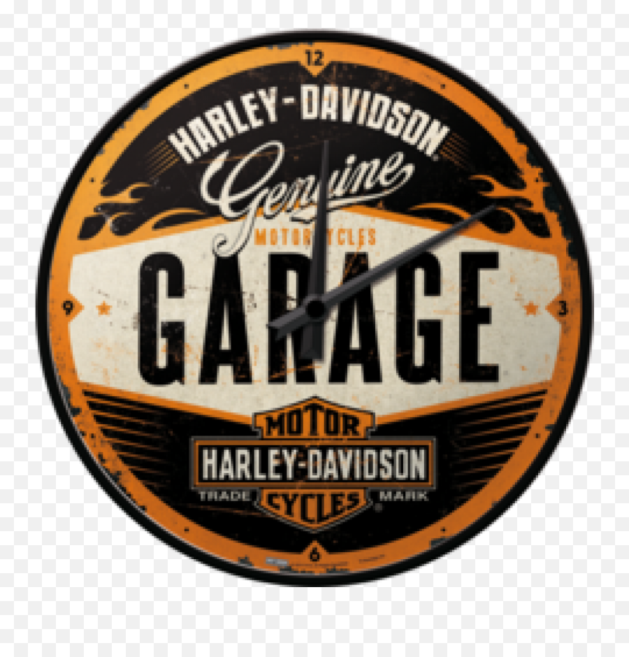 Harley - Davidson Genuine Bar U0026 Shield Garage Wall Clock Label Png,Harley Logo Png