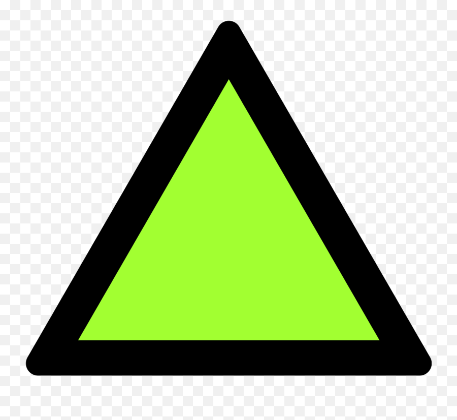 Triangle Clip Clipart - Green Triangle With Black Border Png,Green Triangle Png