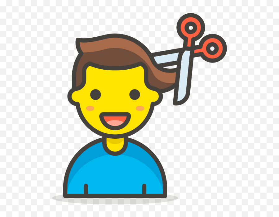 Download Hd Man Getting Haircut Emoji - Hair Cut Icon Png,Man Emoji Png