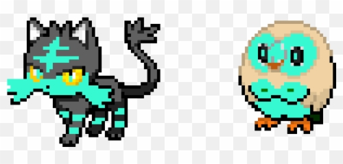 Litten And Rowlet - Litten Sprite Full Size Png Download Litten Pixel Art,Litten Png