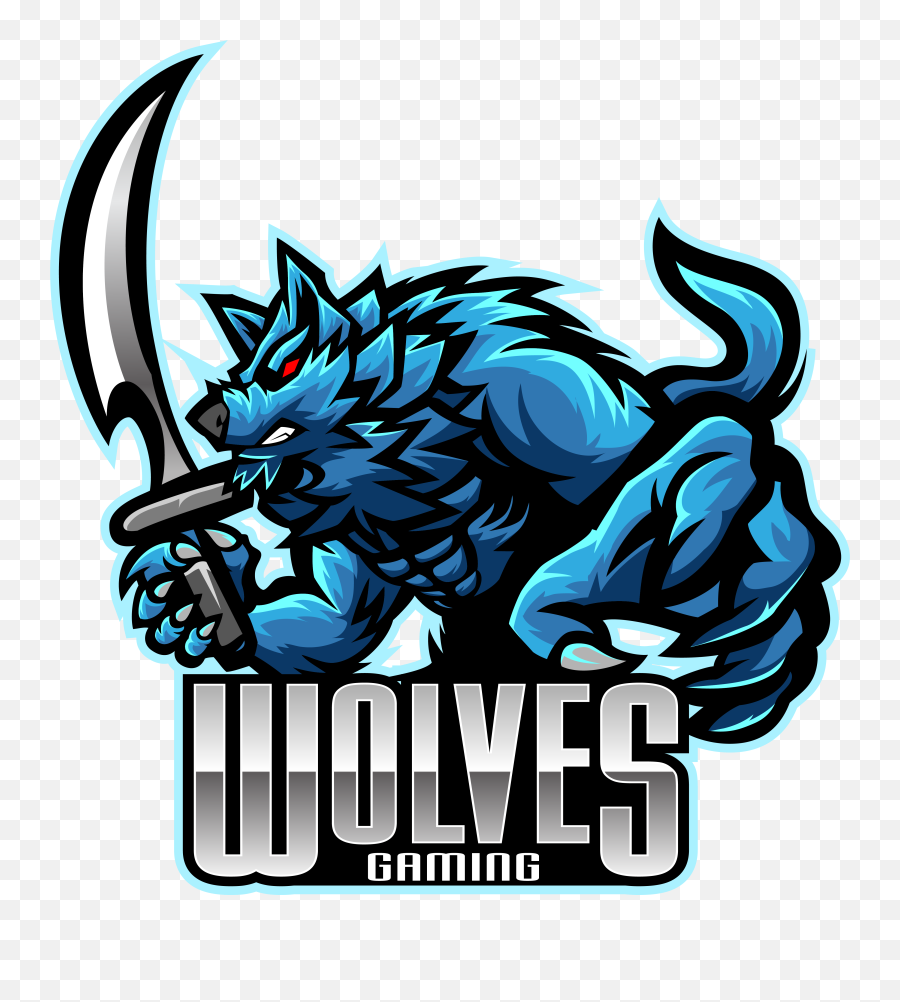 Wolves Jersey Logo - Black Silver Football Jersey Apparel Esport Wolf Mascot Logo Png,Blue Wolf Logo