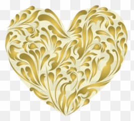 Gold Heart Clipart 12 - Shape Transparent Background png
