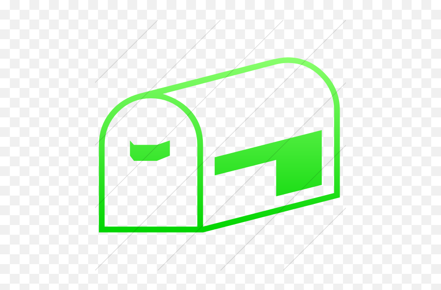 Iconsetc Simple Ios Neon Green Gradient Classica Mailbox Icon - Horizontal Png,Mailbox Icon Png