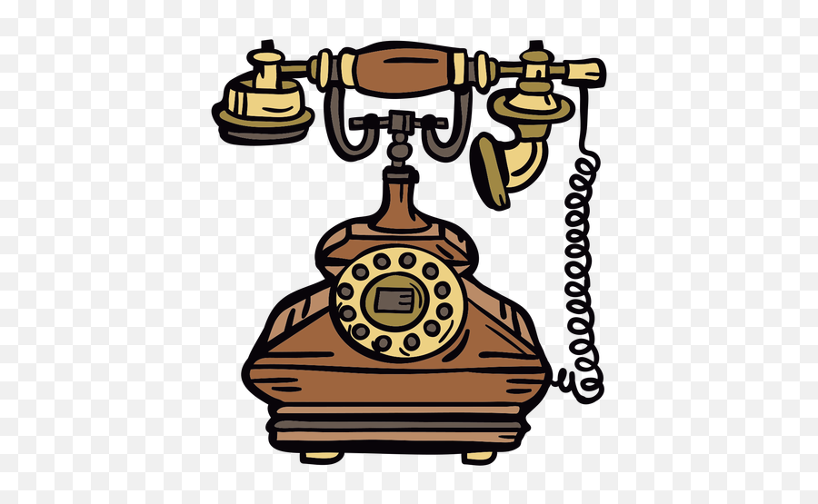 Retro Hand Drawn Classic Rotary Phone - Transparent Png Telefono Vintage Ilustracion,Retro Phone Icon