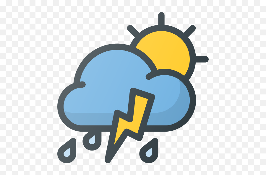 Weather Forcast Storm Rain Thunder Day Free Icon - Icon Weather Windy Icon Png,Hurrican Icon Clip Art