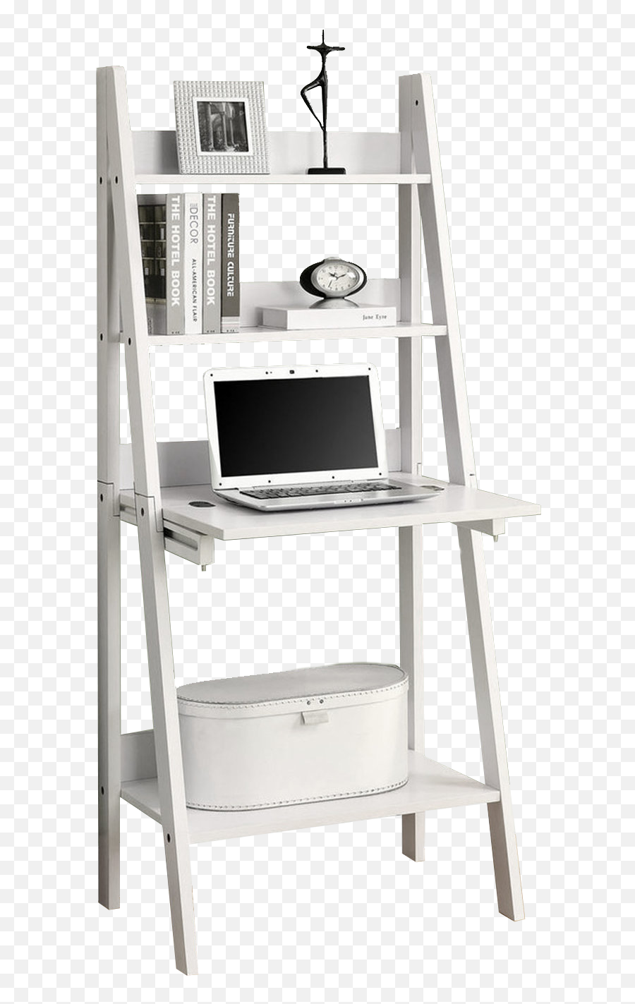 Interior Designers - White 61 H Ladder Bookcase With Drop Down Desk Png,Vintage Icon V52