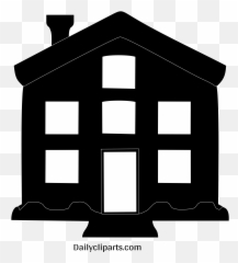 House Home Black White Icon Image - Png And