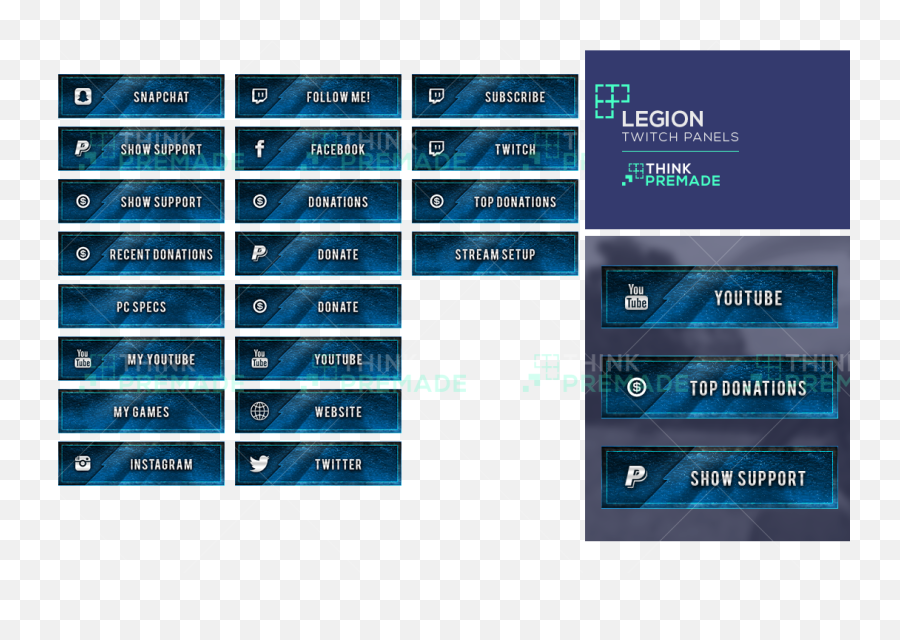 Legion Panels - Free Twitch Panels Blue Png,Streamer Png