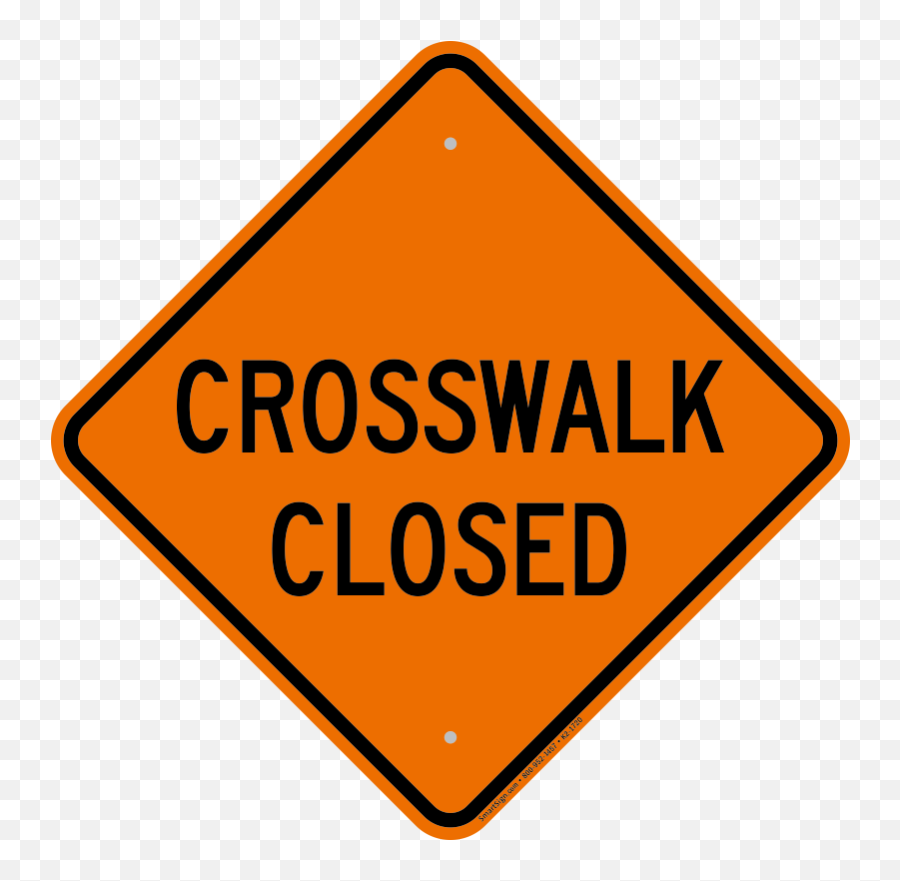 Crosswalk Closed Diamond Pedestrian Sign Sku K2 - 1720 St Charles Vision Png,Crosswalk Icon