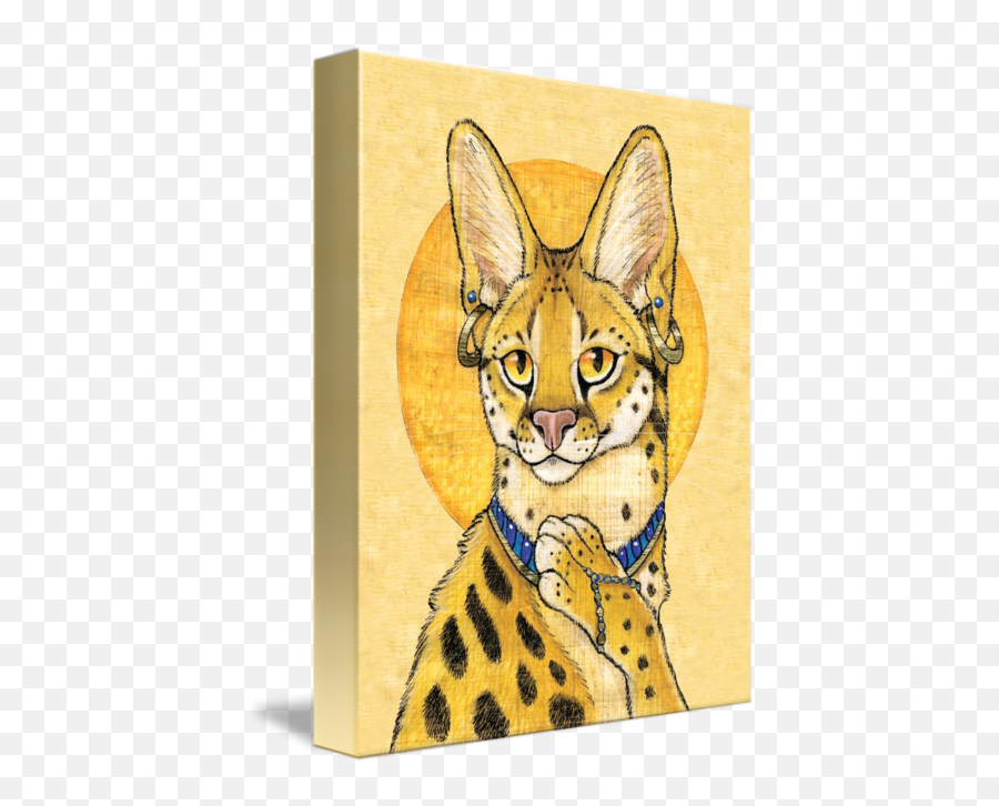 Serval Portrait Papyrus Cat By S M Bittler - Abyssinian Cat Png,Religious Icon Images