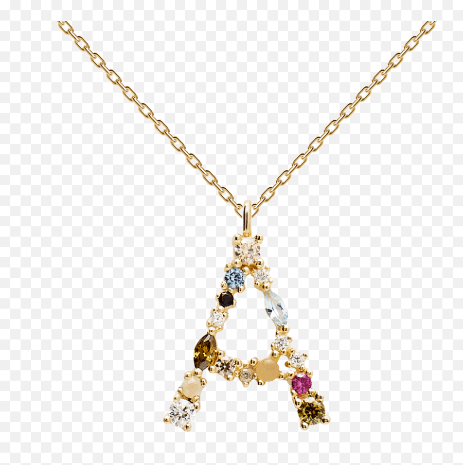 Letters Gold Necklaces - Pd Paola Letter Necklace Silver Png,Collar Png