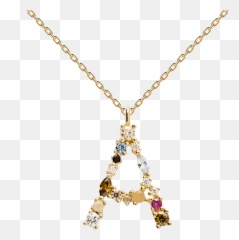 Letters Gold Necklaces - Pd Paola Letter Necklace Silver Png,Collar Png