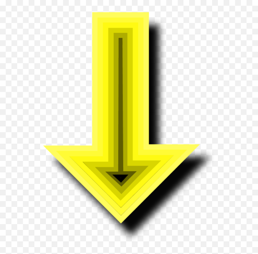 Yellow Arrow Pointing Down Clipart - Down Arrow Yellow 3d Png,Yellow Arrow Png