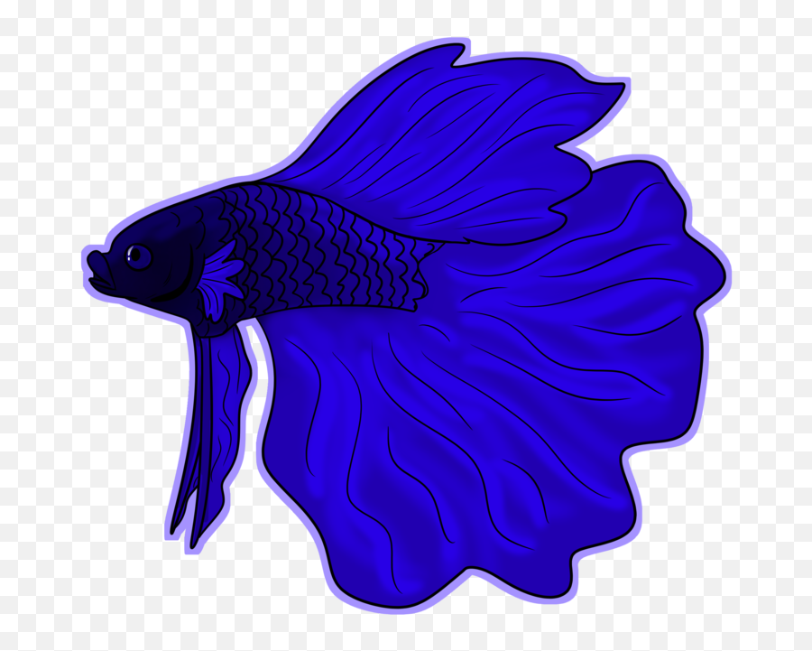 Blue Betta Fish Clipart - Cartoon Betta Fish Png,Betta Fish Png