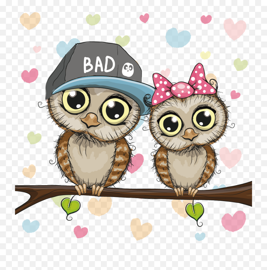 Material Illustration Owls Vector - Cartoon Owl Png,Owls Png