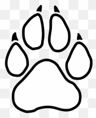 Panther Paw Print Logo - White png