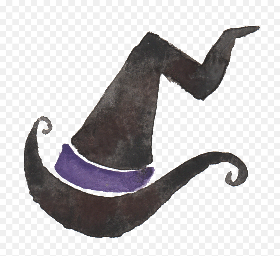 Download Black Watercolor Hand Painted - Witch Hat Png,Wizard Hat Transparent