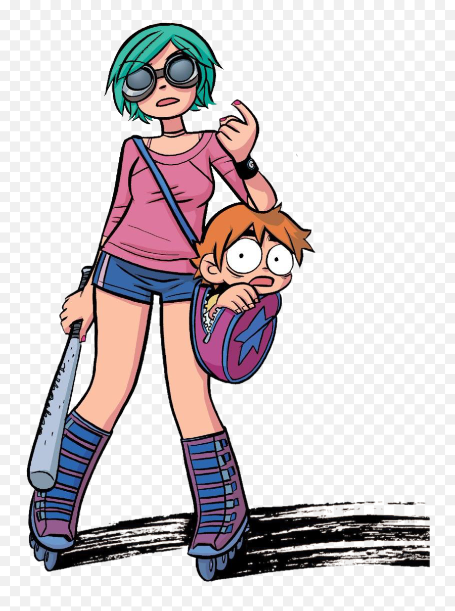 Does Anyone Have This Photo Of Ramona And Scott As A - Scott Pilgrim In Bag Png,Scott Pilgrim Png