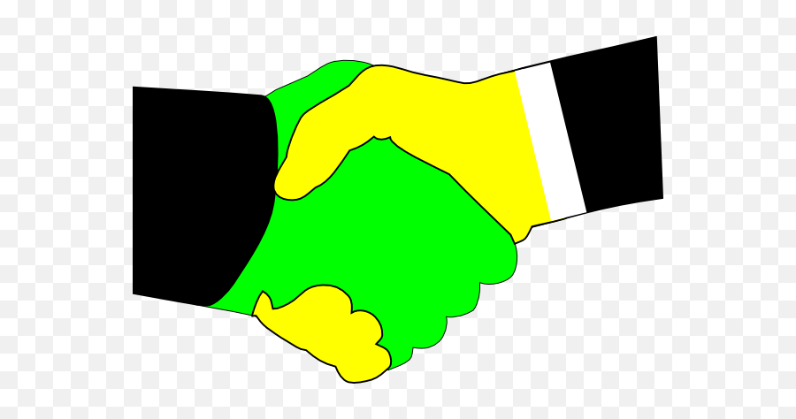 Handshake Green Yellow Clip Art - Vector Clip Horizontal Png,Handshake Clipart Png