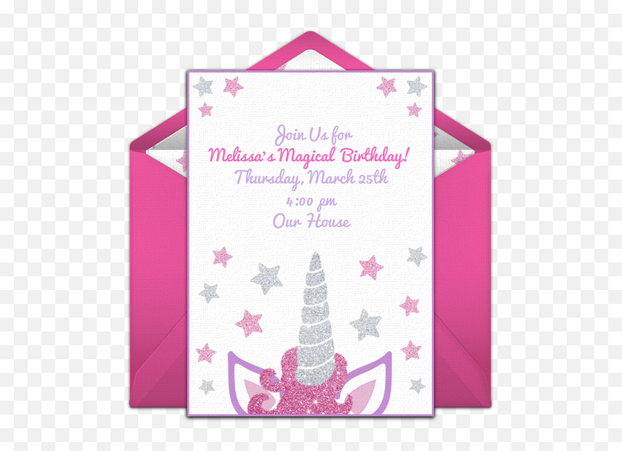 Download Customizable Free Unicorn Horn Online Invitations - Party Hat Png,Unicorn Horn Transparent