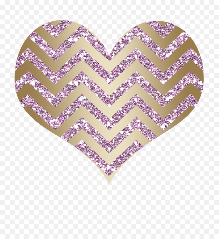 Chevron Heart Glitter Baby Pink Gold - Glitter Rose Gold Hearts Png,Gold Heart Png