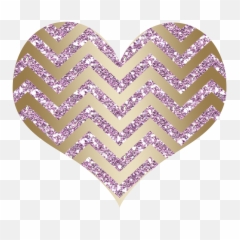 Chevron Heart Glitter Baby Pink Gold - Rose Hearts png