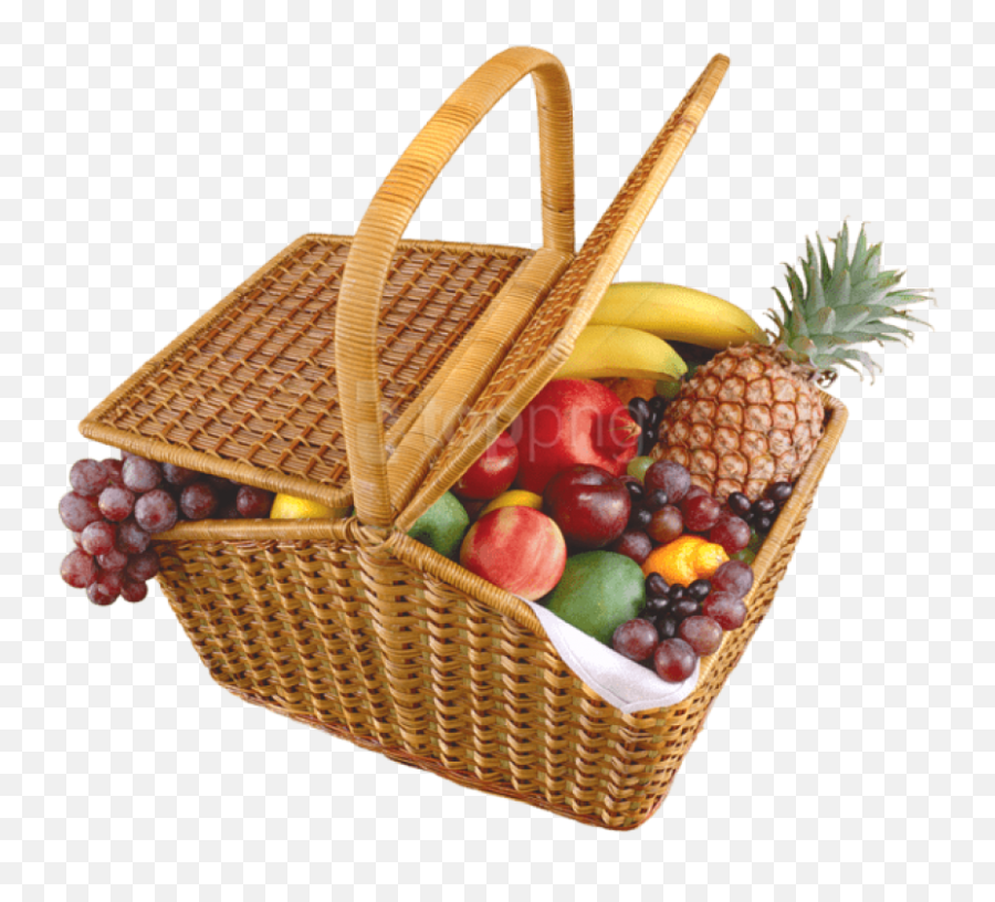 Clipart Fruit Picnic Transparent Free - Picnic Basket With Fruit Png,Basket Png