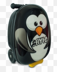Zinc Flyte Kids Luggage Scooter 18 Carry - on Percy the Penguin Soft png
