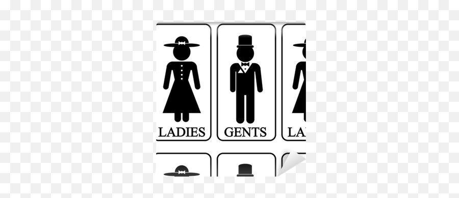 Wallpaper Icons Of Men And Women In Retro Style - Pixershk Png,Ladies Room Icon