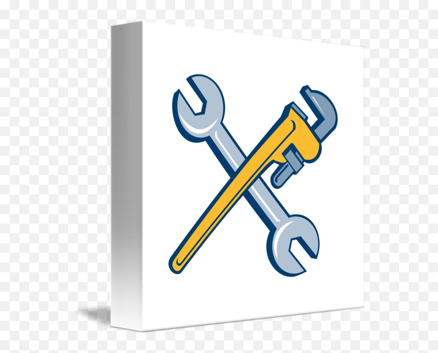 Download Engine Clipart Crossed Wrench - Pipe Wrench Crossed Wrench Cartoon Small Png,Pipe Wrench Png