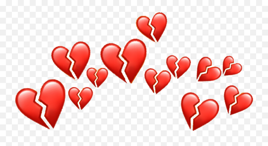 Brokenheart Broken Red Heart Heartcrown Emoji Tumblr Png Transparent