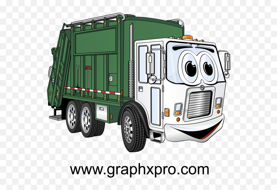 Green White Garbage Truck Cartoon Trucks - Cartoon Clipart Garbage Truck Png,Dump Truck Png