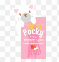 Strawberry Pocky Cat - Illustration Png,Pocky Png