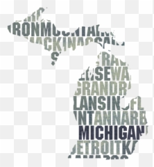Michigan Mitten State Outlines Vectors - State Of Michigan Clipart Png