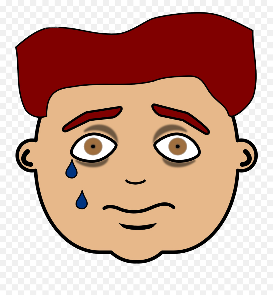 Man Tears Symbol - Sad Face Boy Clipart Png,Sad Man Png