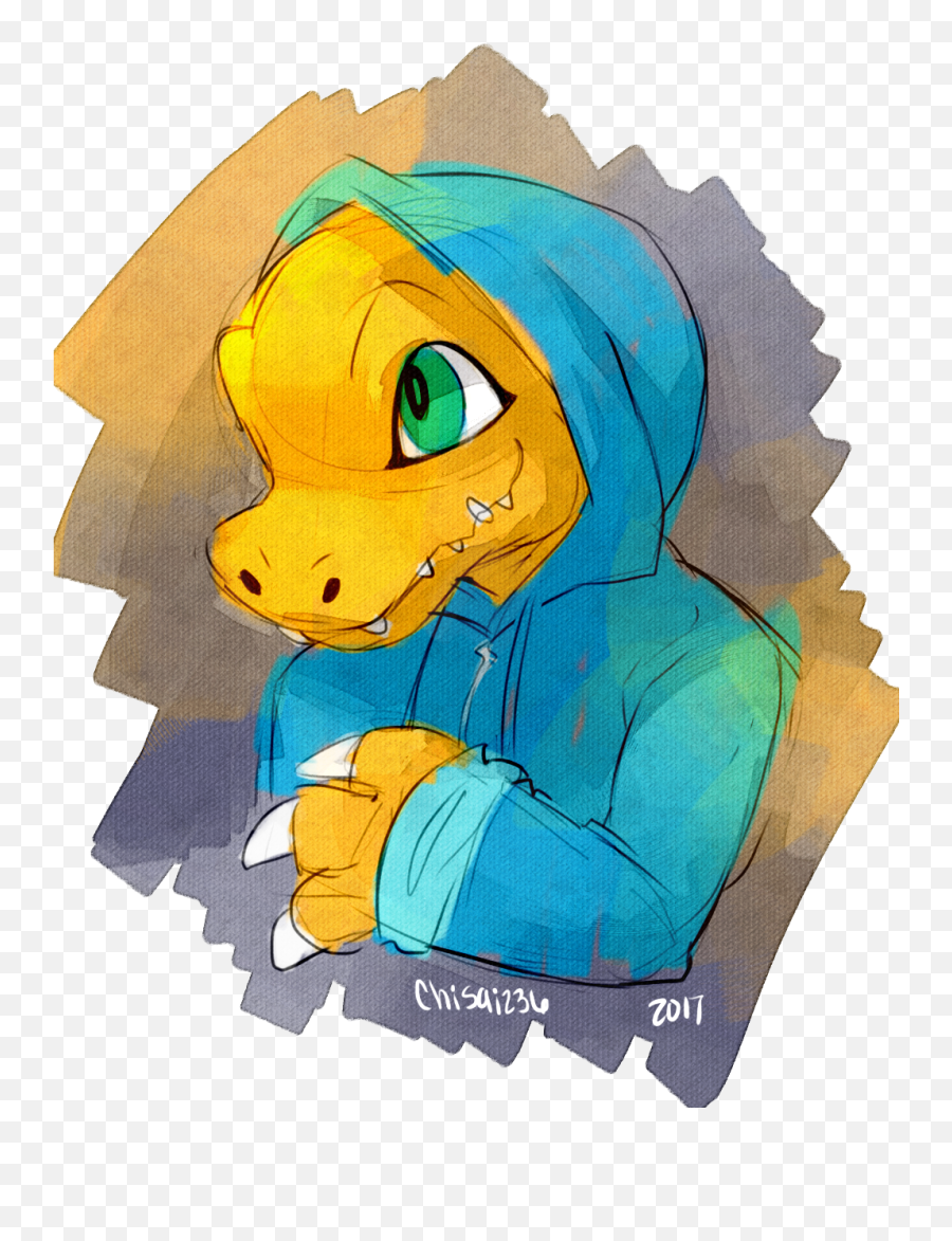 Agumon In A Hoodie Tamersona Doodle - Agumon In A Hoodie Png,Agumon Png