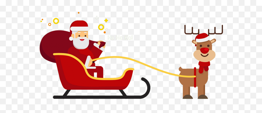 Free U0026 Cute Santa Sleigh Clipart For Your Holiday - Santa And Elf In Sleigh Png,Santa Sleigh Png
