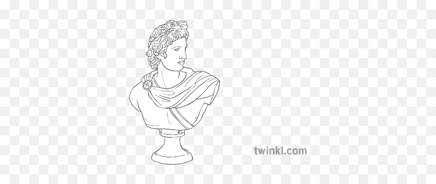 Greek Statue Bust Sculpture Noble - Greek Statue Line Art Png,Greek Bust Png