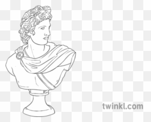 Greek Statue Bust Sculpture Noble - Greek Statue Line Art Png,Greek Bust Png